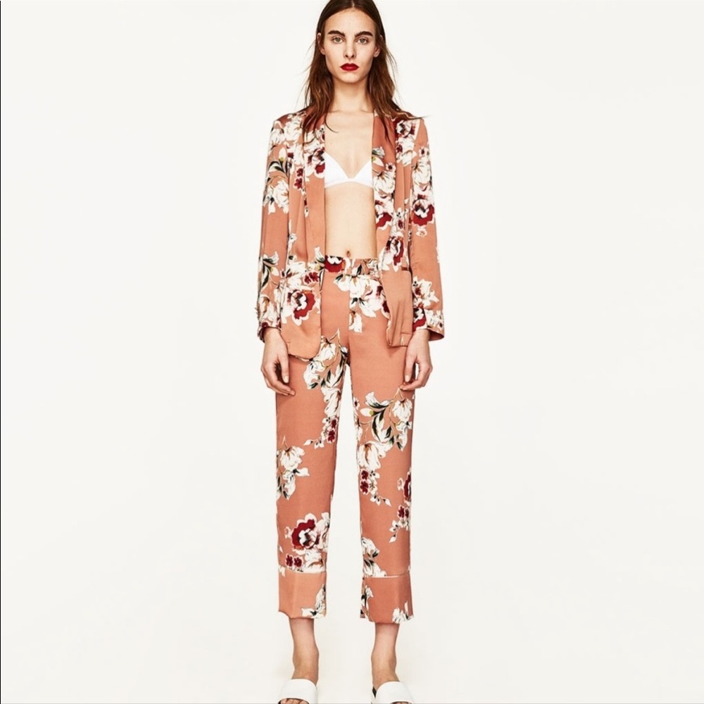 Zara floral trousers